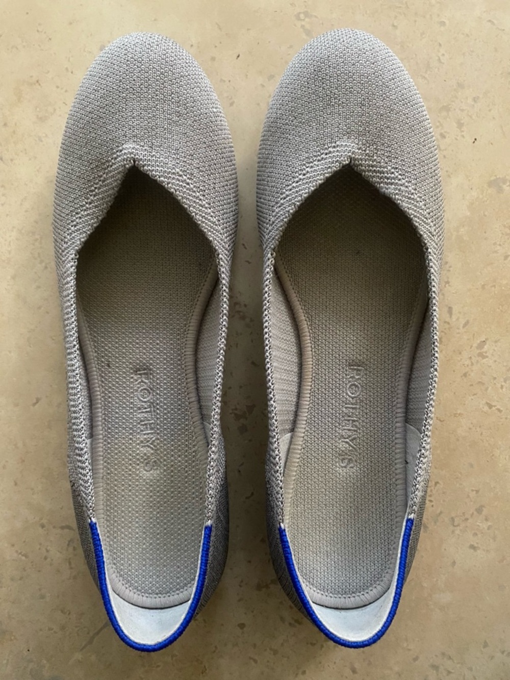 Rothy's Women's Rounded Grey Silver Glitter Flats